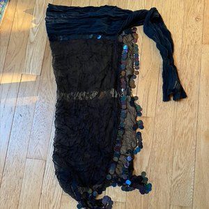Three piece black bellydance scarves